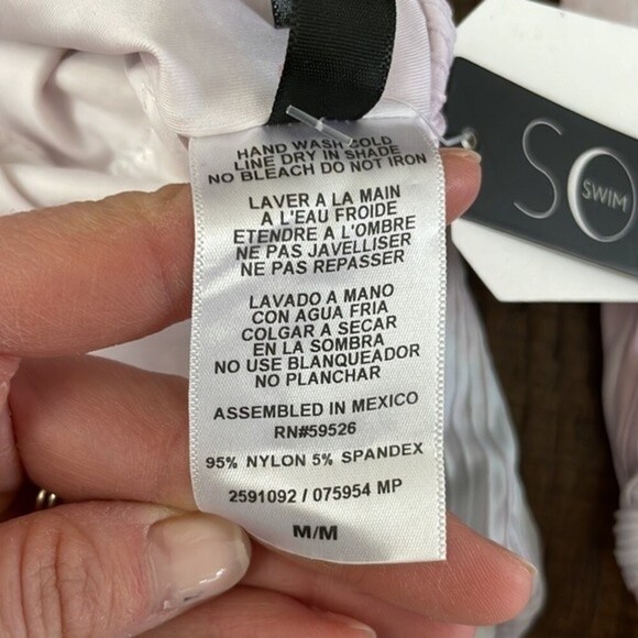 NWT Soluna Tie Dye Ribbed Plunging One Piece Swimsuit Medium - Picture 8 of 9